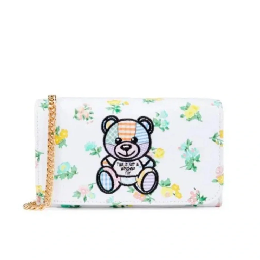 ❌Sold ❌NWT-MOSCHINO Couture Jeremy Scott Teddy Bear Wallet on chain. - Picture 2 of 13